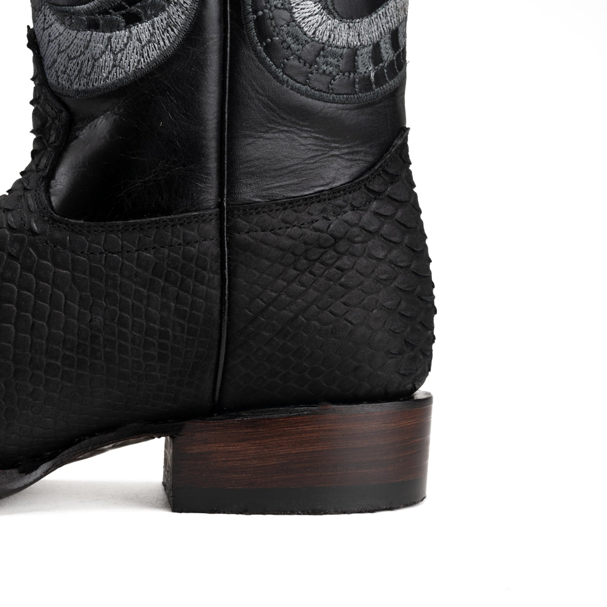 Python Leather Print Western Boots Q7890