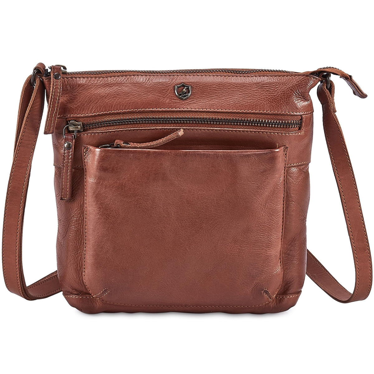 Small Genuine Leather Crossbody Bag with Adjustable Strap W203877