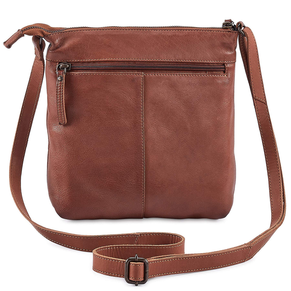 Small Genuine Leather Crossbody Bag with Adjustable Strap W203877