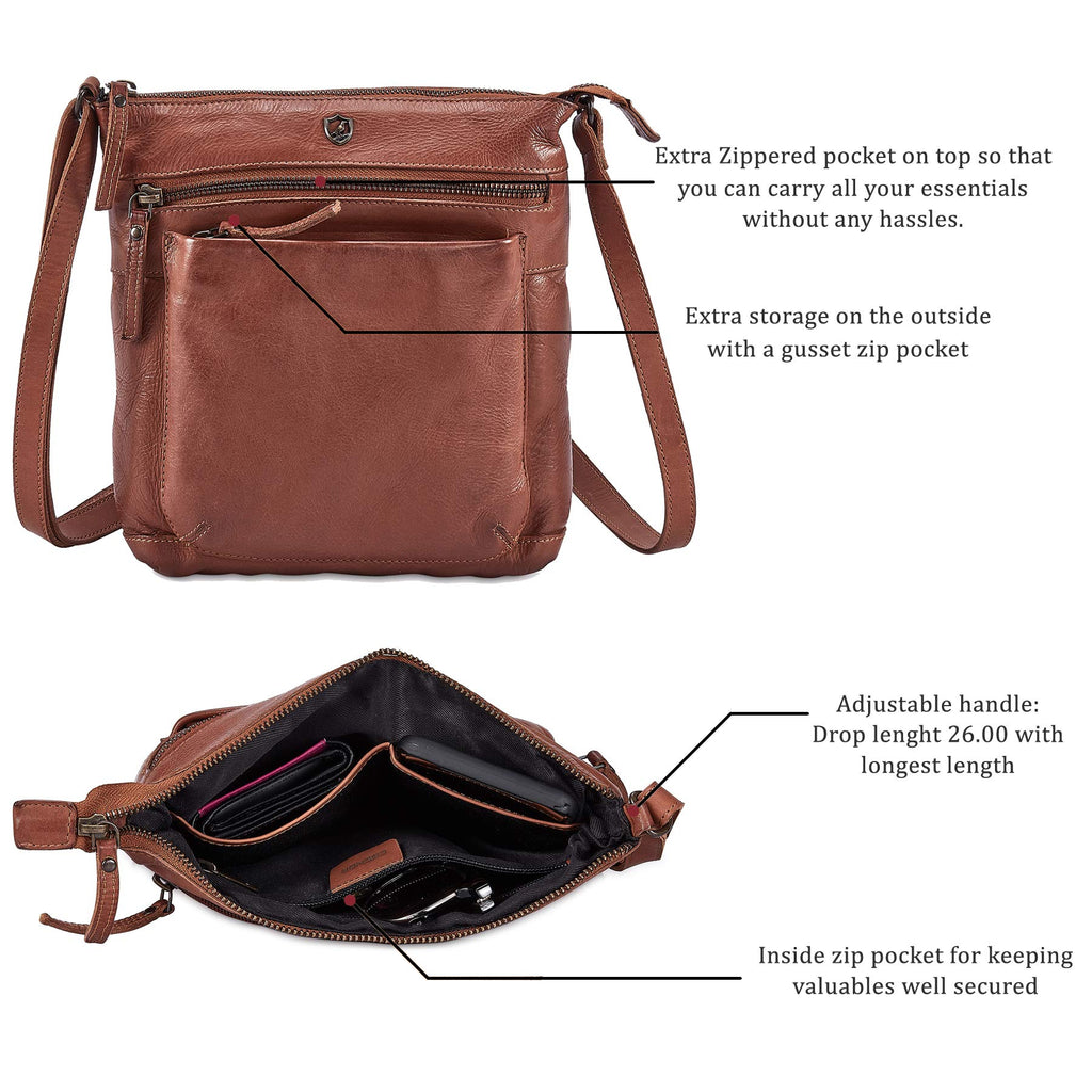 Small Genuine Leather Crossbody Bag with Adjustable Strap W203877