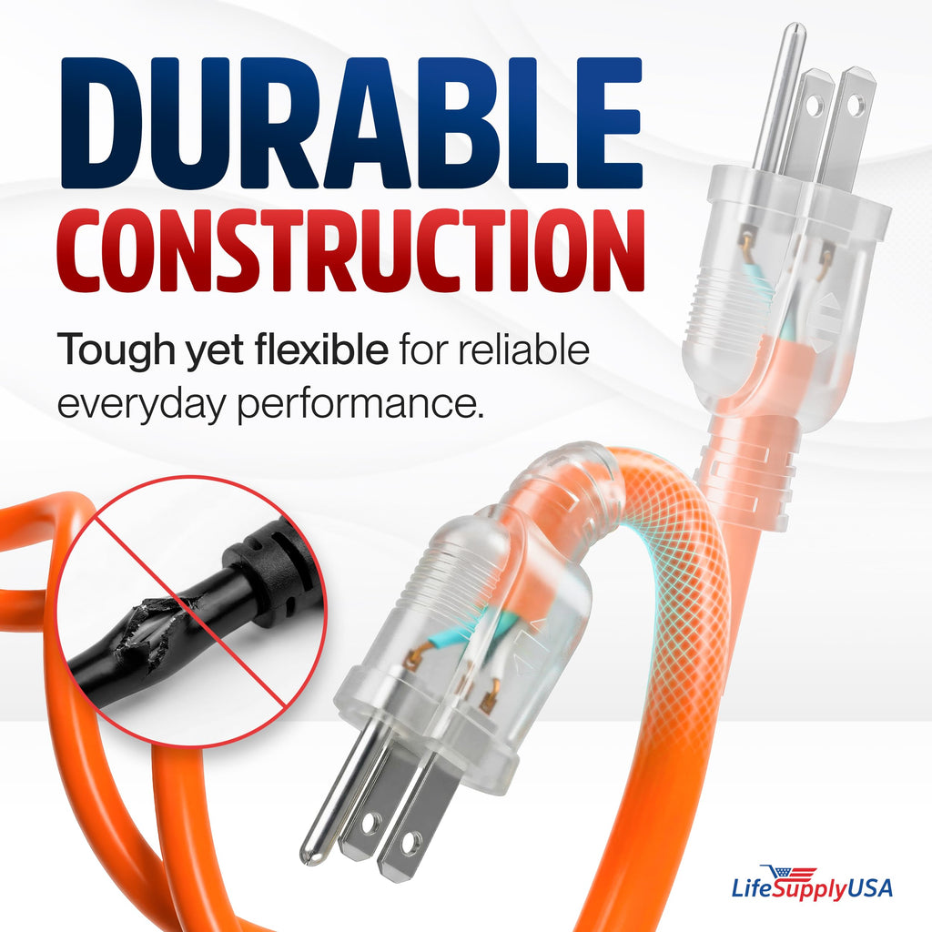 100ft 10/3 Gauge Heavy Duty Outdoor Extension Cord Orange X377847