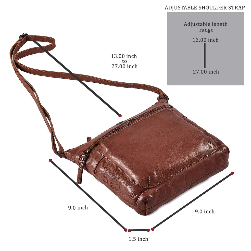 Small Genuine Leather Crossbody Bag with Adjustable Strap W203877