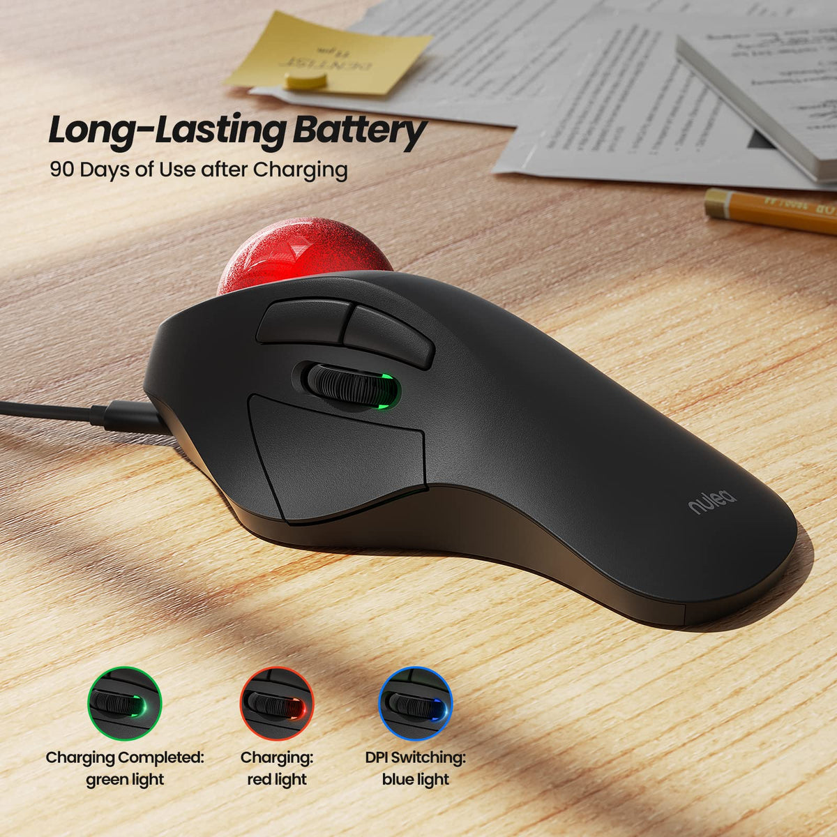 Wireless Trackball Mouse Ergonomic K723