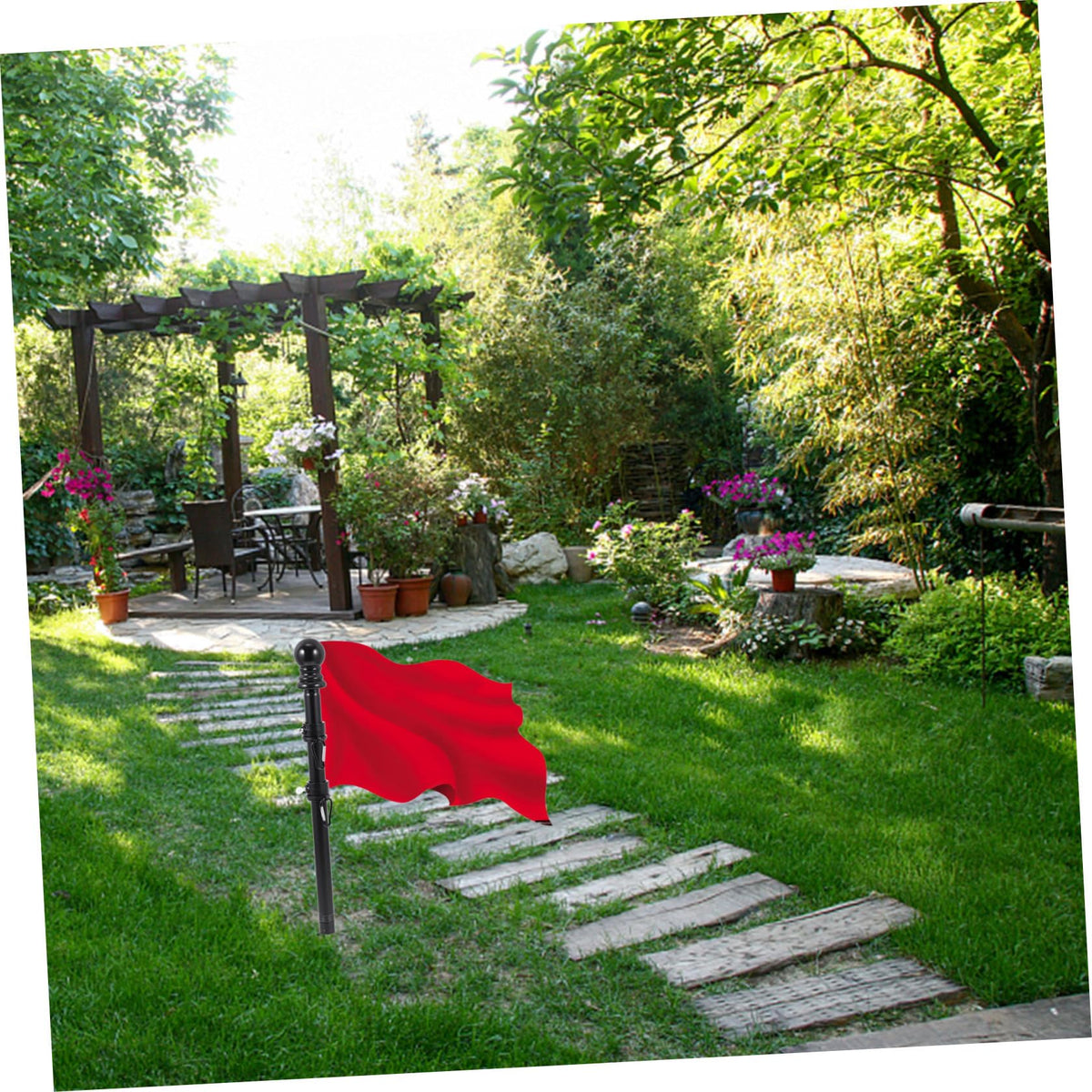Black Stainless Steel Rotating Flagpole Holder Set V3628