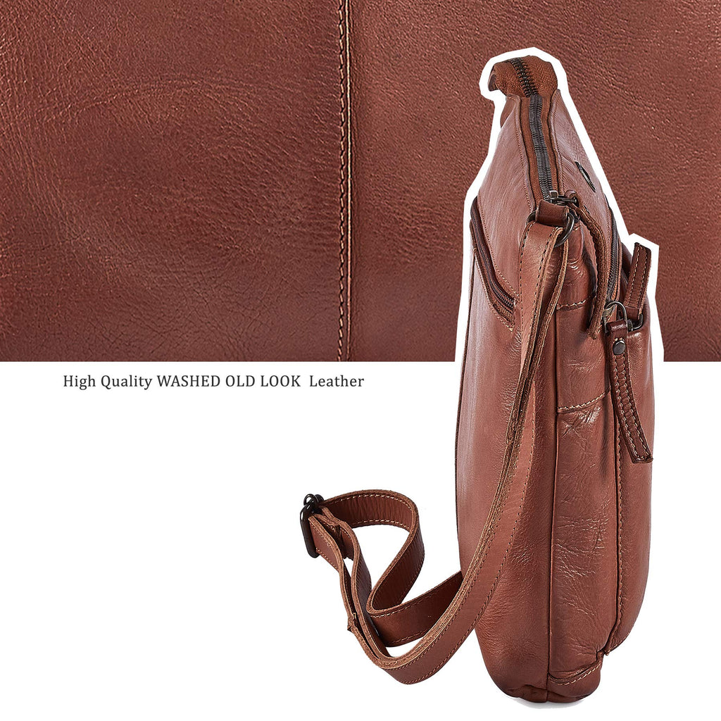 Small Genuine Leather Crossbody Bag with Adjustable Strap W203877