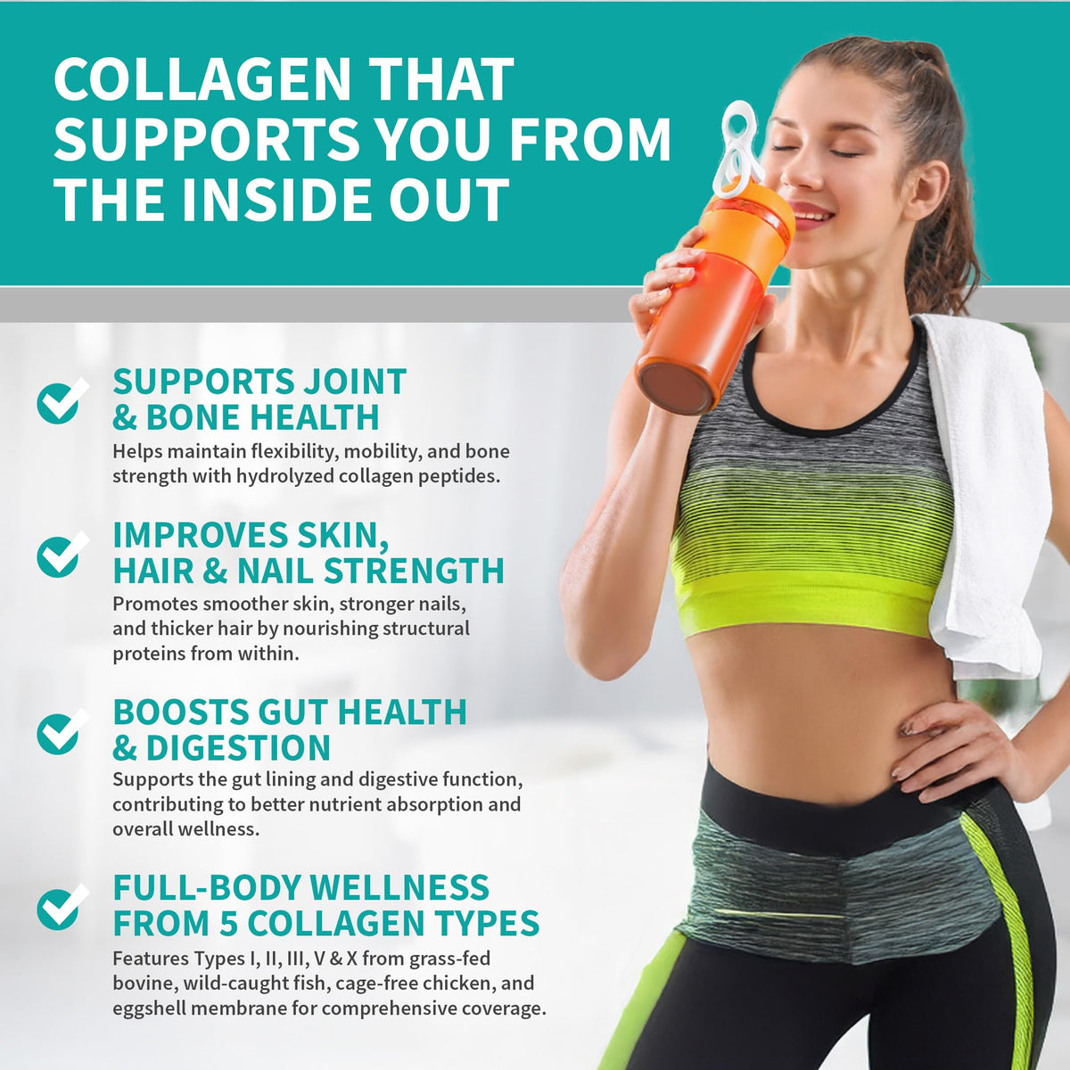 Unflavored Multi Collagen Protein Powder 58 Servings K6053