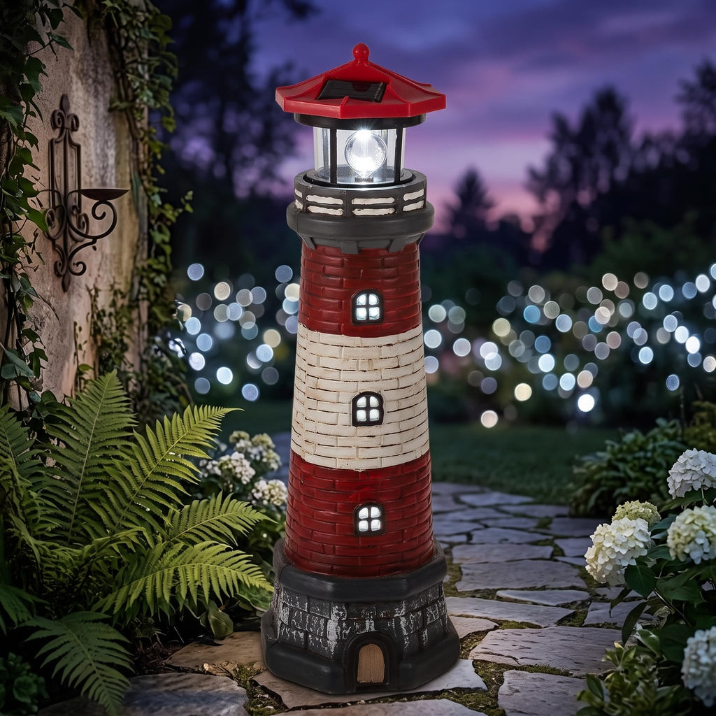 15" Solar Lighthouse Garden Statue Z548326
