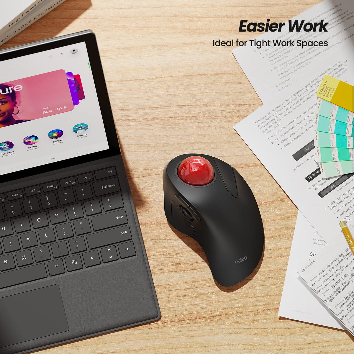Wireless Trackball Mouse Ergonomic K723