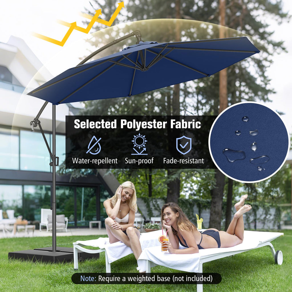 10 FT Navy Offset Cantilever Umbrella Q970