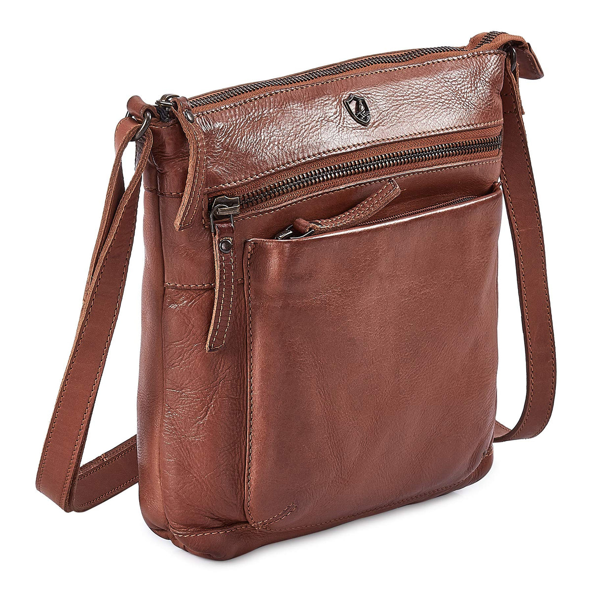Small Genuine Leather Crossbody Bag with Adjustable Strap W203877